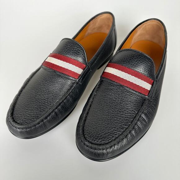 NIB Bally Crokett Men's Black Leather Loafers Size 7 - Picture 8 of 15